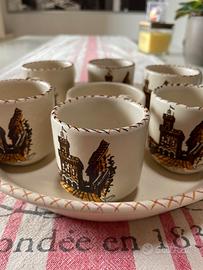 Sei tazzine da caffè con zuccheriera