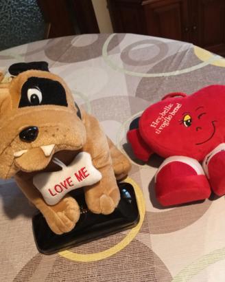 2 Peluche - Cagnolone LOVE ME + Cuore TVB Bella