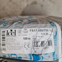 cavo elettrico "corda"  lunghezza 100m 1 x 25 mmq