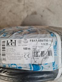 cavo elettrico "corda"  lunghezza 100m 1 x 25 mmq
