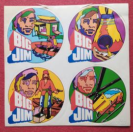 BIG JIM Set 4 adesivi fustellati primi anni 1980