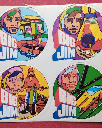 BIG JIM Set 4 adesivi fustellati primi anni 1980