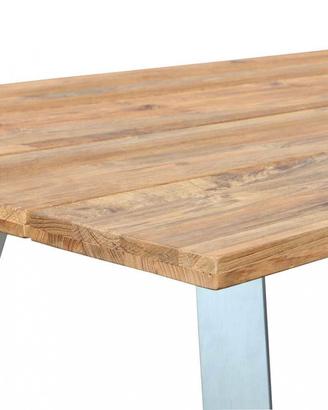 Tavolo da Esterno in Alluminio e Legno Teak 200Cm