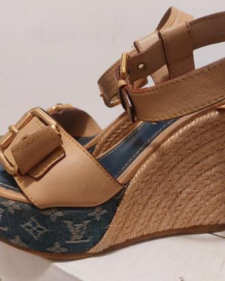 Sandali Donna Louis Vuitton Denim Monogram tg 36