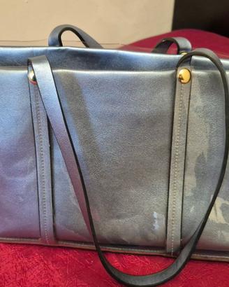 Borsa le NAIDI, color azzurro metallizzato