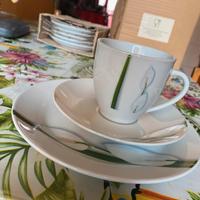 Set 6 tazzine, 6 piattini e 6 piattini da dessert