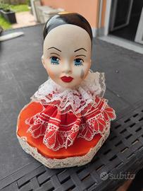 Capodimonte Carillon bambola stile Pierrot