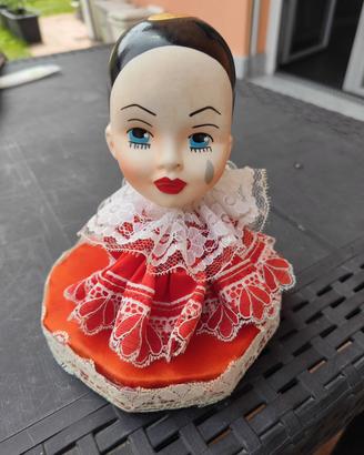 Capodimonte Carillon bambola stile Pierrot