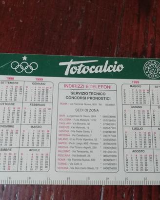 calendario Totocalcio 1998-1999