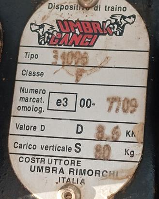 Gancio Traino Umbra rimorchi
