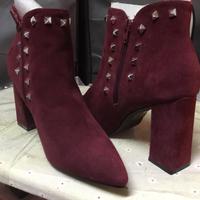 Stivaletti donna tronchetti velluto tacco blocco