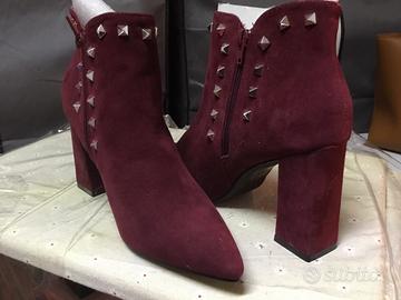 Stivaletti donna tronchetti velluto tacco blocco