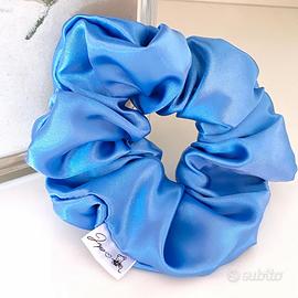 Scrunchie elastico per capelli azzurro scuro nuovo