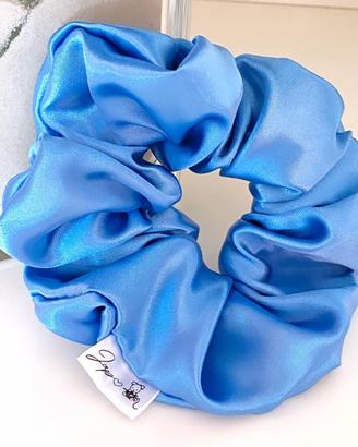 Scrunchie elastico per capelli azzurro scuro nuovo