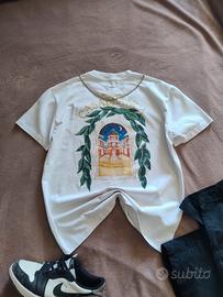 casablanca t-shirt bianca uomo taglia l stampa fro
