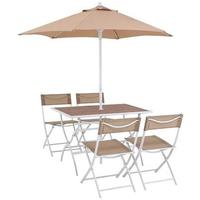 Set tavolo, 4 sedie ed ombrellone
