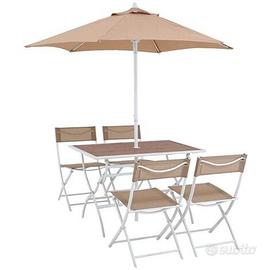 Set tavolo, 4 sedie ed ombrellone