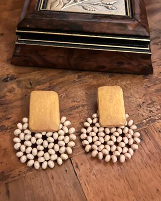 Orecchini boho in legno