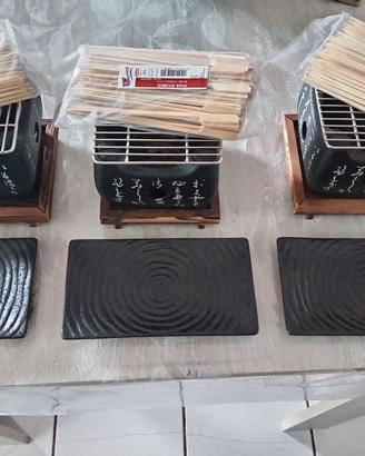 set 3 griglie Yakitori  + accessori
