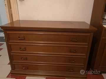 Cassettiera in impiallacciato noce vintage anni 70