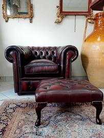 Poltrona chesterfield chester club nuova bordeaux 