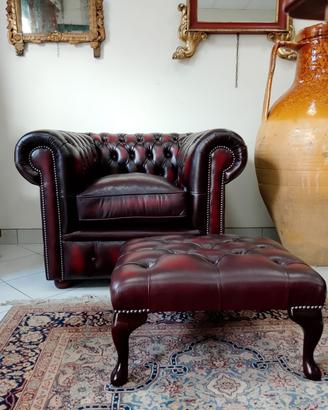 Poltrona chesterfield chester club nuova bordeaux 