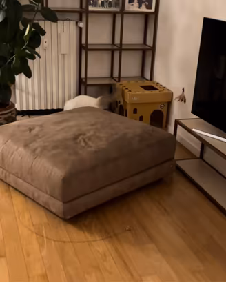 grande pouf/poggiapiedi velluto cioccolato