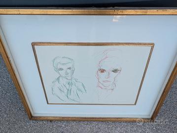  disegno a tecnica mista su carta Ernesto Treccani