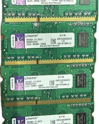 SODIMM 4 x 2GB Kingston DDR3 KVR1333D3S8S92G