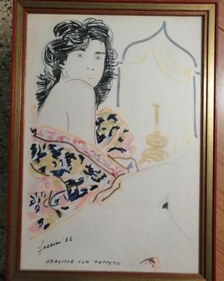 Quadro di Renato Fuccini - Odalisca con Tappeto