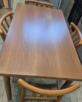 Tavolo in legno rettangolare 140x80cm con 4 sedie 