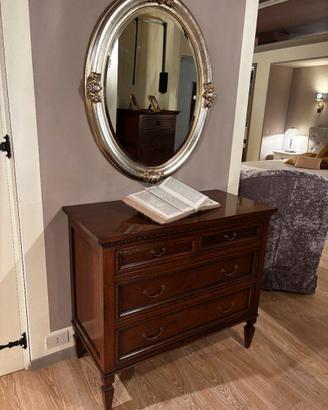 Comoncino 4 cassetti in massello di noce, Nuovo