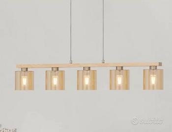 Sospensione lampadario vetro ambra