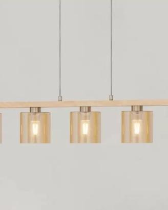 Sospensione lampadario vetro ambra