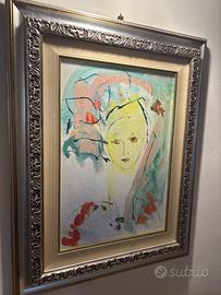 Quadro olio su tela Ernesto Treccani