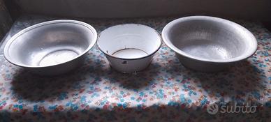 catini lamiera smaltata vintage