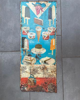 Insegna pubblicitaria in latta gelati Eldorado