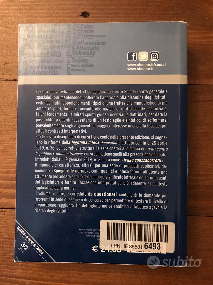 Compendio di diritto penale Simone - Libri e Riviste In vendita a Udine