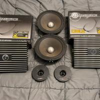 Impianto car audio completo BassFace+woofer25+tw