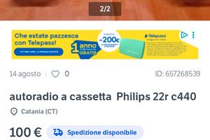 autoradio Philips 22r c22 00 trattabile epica 