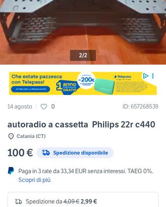 autoradio Philips 22r c22 00 trattabile epioca
