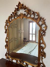 Specchio vintage stile barocco dorato