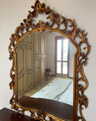 Specchio vintage stile barocco dorato