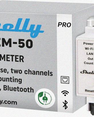 Shelly Pro EM 50A | Misuratore di Energia a 2 Cana