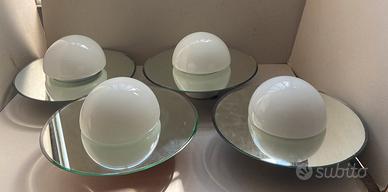 4 Plafoniere a specchio design anni 70