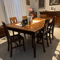 Tavolo da pranzo Gruppo Faber + 6 sedie