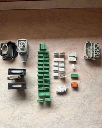50 connettori per elettronica + 2 Harting + 2 Ilme