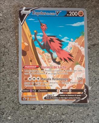 carta Pokemon 2021 Zapdos de galar v 174/198