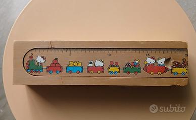 Astuccio in legno vintage Hello Kitty  + righello 