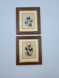 Coppia quadretti vintage U. Selis – farfalle